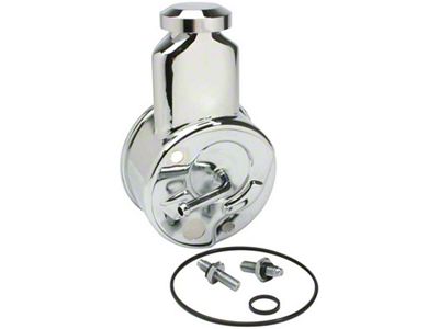 1955-1957 150, 210, Bel Air Chrome Power Steering Reservoir; 6 Cyl., Small Block; with Short Water Pump