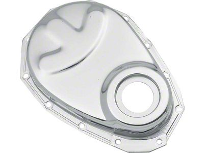 Timing Gear Cover; 6 cylinder; Chrome Finish (55-57 Chevy 150)