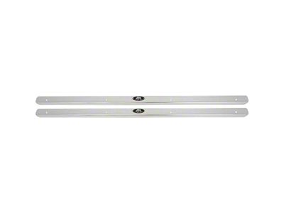 1955-1957 150, 210, Bel Air Door Sill Plates; with Rivited Emblem; 2 Door; Pair