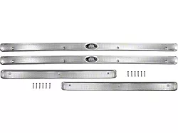 Door Sill Plates; with Riveted Fisher Coach Emblem; 4 Door; 4 Piece Set; GM Licensed (55-57 Chevy 150)