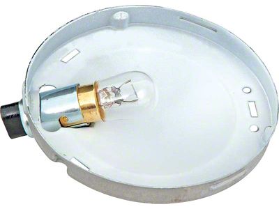 1955-1957 150, 210, Bel Air Dome Lamp Reflector Base Assembly; with Bulb; Round