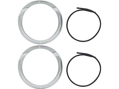 1955 150, 210, Bel Air Headlamp Bezels; with Gaskets; Pair