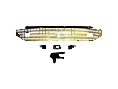 1957 150, 210, Bel Air Gold Anodized Front Grill; Complete With Black Brace Set; 6-Pieces
