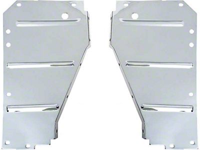 1955 150, 210, Bel Air Radiator Side Filler Panels; Chrome; Pair