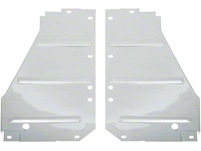 1956 150, 210, Bel Air Radiator Side Filler Panels; Chrome; Pair