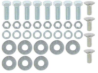 1955 150, 210, Bel Air Smoothie Bumper Mounting Hardware Set; Front; 36 Piece Set