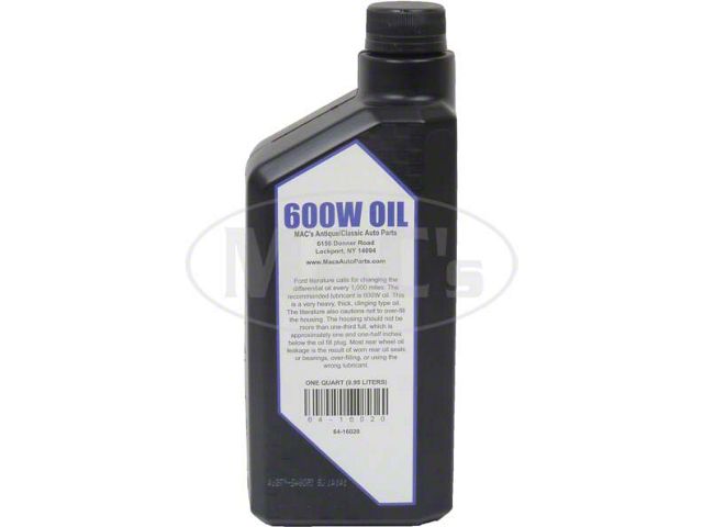 Oil 600W - For Rear End & Transmission - 1 Quart Bottle