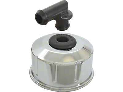 Oil Filler Breather Cap - Chrome - Opening in Top - Twist-type