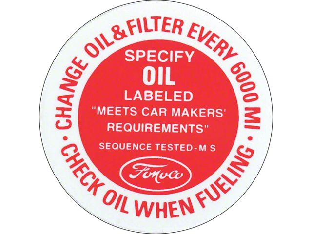 Oil Filler Cap Decal - Comet & Montego