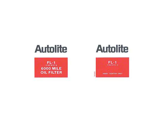 Oil Filter Decal - Autolite FL-1 - Ford