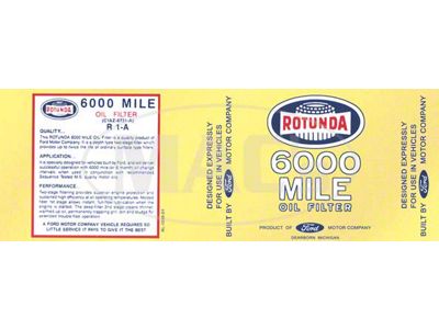 Oil Filter Decal - Rotunda 6,000 Mile