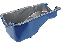 Scott Drake Oil Pan/ Painted Blue/ Includes Plug & Plug Gasket