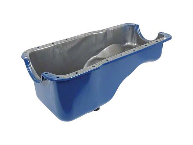 Oil Pan - Painted Blue - Has The Drain Plug On The Side Of The Pan Like The 1965 & Later Style - 221, 260, 289 & 302 V8