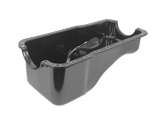 Oil Pan - Painted Black - Has The Drain Plug On The Side OfThe Pan Like The 1965 & Later Style - 221, 260, 289 & 302 V8