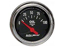 Auto Meter Traditional Chrome Series 2-1/16-Inch Oil Pressure Gauge; 0-100 PSI