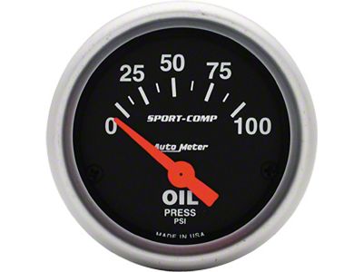 Oil Pressure Gauge,2-1/16, Electrical,SportsComp,AutoMeter
