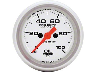 Oil Pressure Gauge,2-1/16,Electrical,UltraLite,AutoMeter