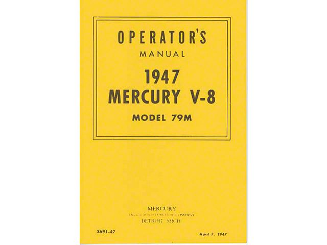 1947 Mercury Owners Manual