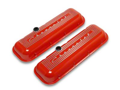 Big Block, W/raised Chevrolet Script, Pair, Pwdr Ctd Orange (59-87 El Camino; 71-77 Sprint; 78-87 Caballero)