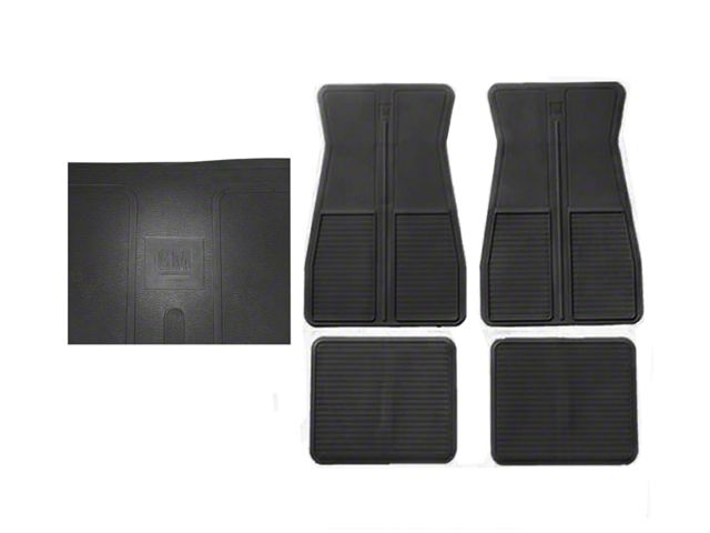 Original Style Rubber Floor Mats With GM Logo 1973-1981