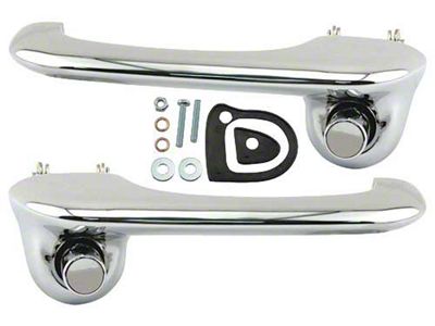 Outside Door Handles - With Buttons, Pads & Hardware - Concours Quality - Right & Left