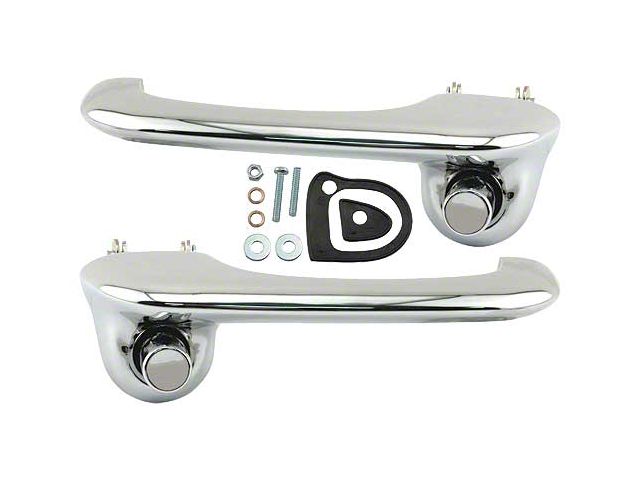 Outside Door Handles - With Buttons, Pads & Hardware - Concours Quality - Right & Left