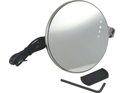 Outside Rear View Mirror, 4 Peep With Curved Arm & LED Turn Signal