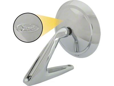 Outside Rear-View Mirror Assembly - Round Head - Manual Control - Chrome - Right Or Left