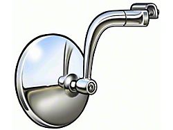 OPR Outside Rear View Mirror; 4-Inch; Polished Stainless Steel (Universal; Some Adaptation May Be Required)