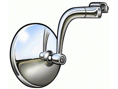 OPR Outside Rear View Mirror; 4-Inch; Polished Stainless Steel (Universal; Some Adaptation May Be Required)