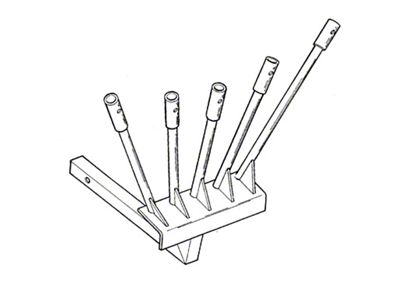 Parade Flag Holder, Five Flag, Extended Length, Fits into 2Square Hitch Opening