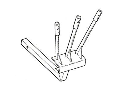 Parade Flag Holder, Triple Flag, Extended Length, Fits into2 Square Hitch Opening