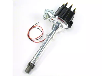 PerTronix Flame-Thrower Electronic Distributor with Vacuum Advance and Ignitor III; Male Terminals; Black (67-87 V8 Camaro)