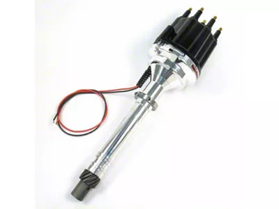 PerTronix Flame-Thrower Electronic Distributor without Vacuum Advance with Ignitor III; Male Terminals; Black (67-87 V8 Camaro)