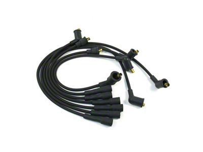 PerTronix Flame-Thrower Spark Plug Wires; Black (67-74 250 I6 Camaro)