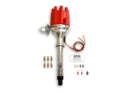 PerTronix Flame-Thrower Electronic Distributor with Vacuum Advance; Female Terminals; Red (57-81 V8 Corvette C1, C2, C3 & C4)