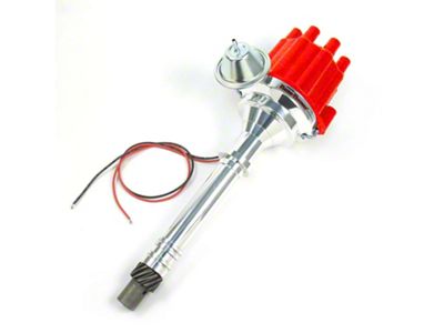 PerTronix Flame-Thrower Electronic Distributor with Vacuum Advance and Ignitor III; Female Terminals; Red (57-81 V8 Corvette C1, C2, C3 & C4)