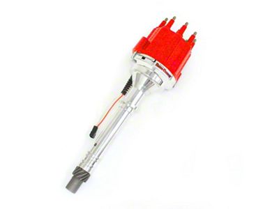 PerTronix Flame-Thrower Electronic Distributor with Magnetic Trigger without Vacuum Advance; Male Terminals; Red (57-81 V8 Corvette C1, C2, C3 & C4)