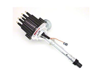 PerTronix Flame-Thrower Electronic Distributor with Vacuum Advance, Magnetic Trigger and Slip Collar; Male Terminals; Black (57-81 V8 Corvette C1, C2, C3 & C4)