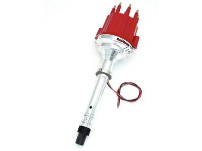 PerTronix Flame-Thrower Electronic Distributor without Vacuum Advance with Slip Collar; Male Terminals; Red (57-81 V8 Corvette C1, C2, C3 & C4)