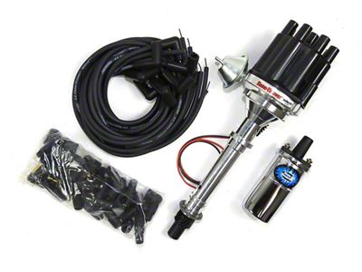 PerTronix Flame-Thrower III Ignition Coil Kit; Black Distributor Cap with Female Terminals (57-81 V8 Corvette C1, C2, C3 & C4)