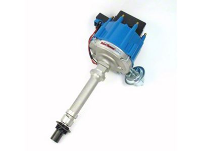 PerTronix Flame-Thrower Electronic Distributor with Vacuum Advance; Male Terminals; Blue (75-92 Small Block V8 Camaro)