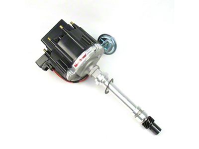 PerTronix Flame-Thrower HEI III Distributor Polished Aluminum with Digital Rev-Limiter; Male Terminals; Black (75-92 Small Block V8 Camaro)