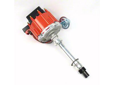 PerTronix Flame-Thrower HEI III Distributor Polished Aluminum with Digital Rev-Limiter; Male Terminals; Red (75-92 Small Block V8 Camaro)