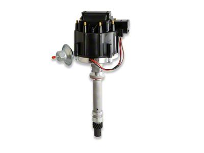 PerTronix Stock Look Flame-Thrower Electronic Distributor with Vacuum Advance; Male Terminals; Black (75-92 Small Block V8 Camaro)