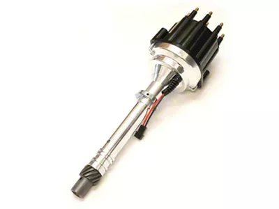 PerTronix Flame-Thrower Electronic Distributor with Magnetic Trigger and Slip Collar without Vacuum Advance; Male Terminals; Black (1957 V8 150, 210, Bel Air, Nomad)