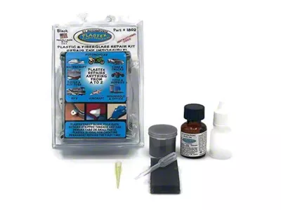 Plastex Plastic and Fiberglass Repair Kit; Small; Black