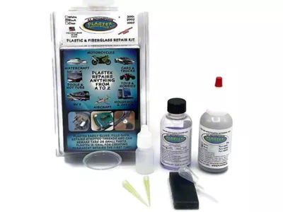 Plastex Plastic and Fiberglass Repair Kit; Standard; Black