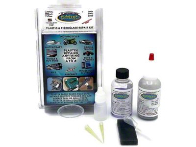 Plastex Plastic and Fiberglass Repair Kit; Standard; Clear