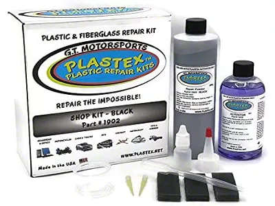 Plastex Plastic and Fiberglass Repair Shop Kit; Black
